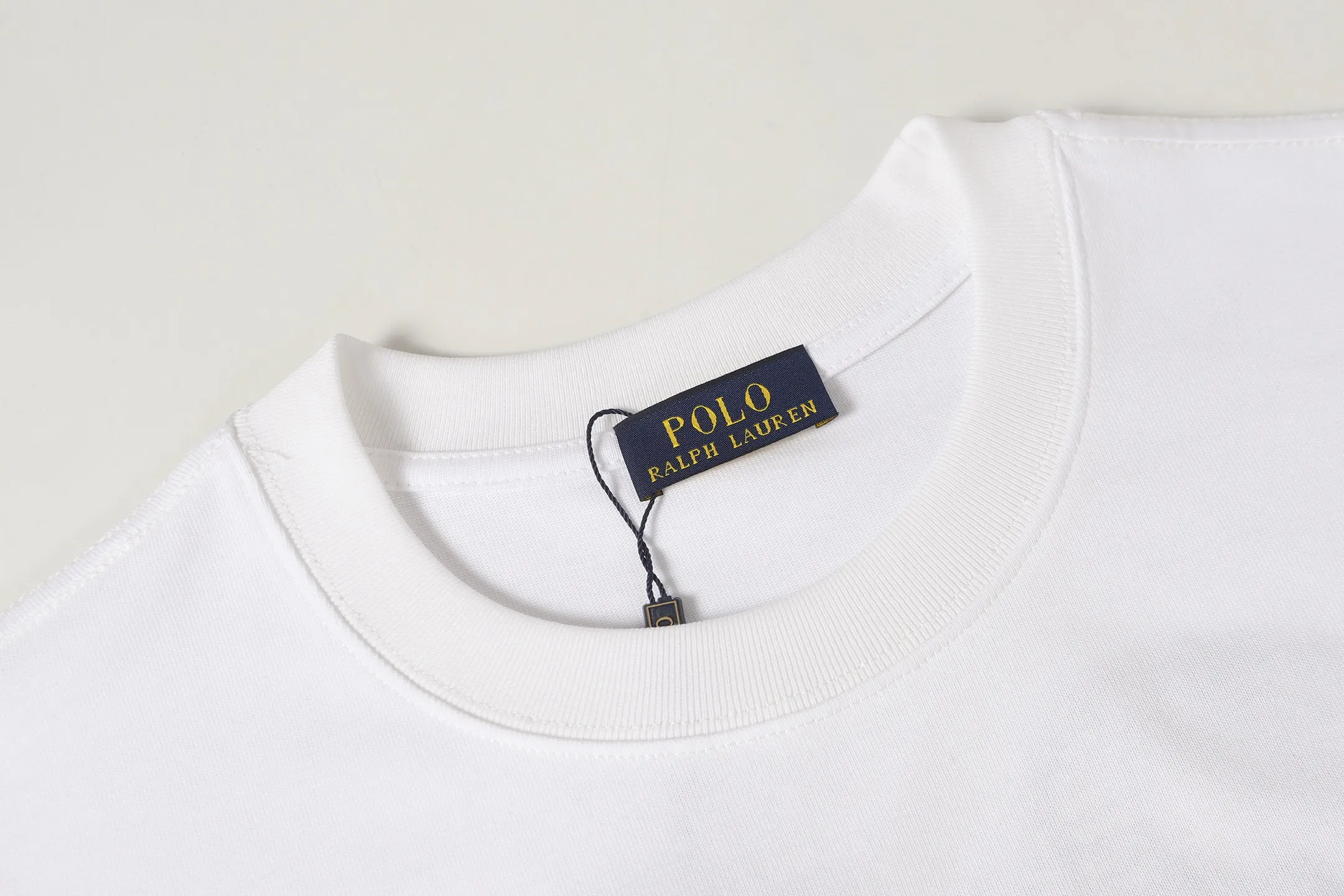 P140 💰 Actual pictures [High-end quality] Code: 8912# Color: Black White Size: S to XXL 2026ss New Ralph Lauren 320g customized fabric Round neck short sleeves Special embroidery Burnt patch Loose version for men and women